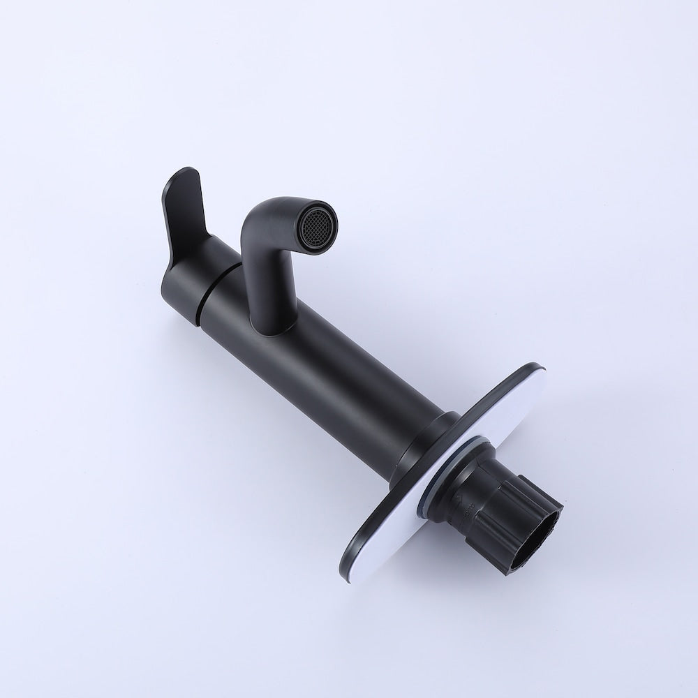 Robinet de salle de bain monotrou à poignée unique en noir mat