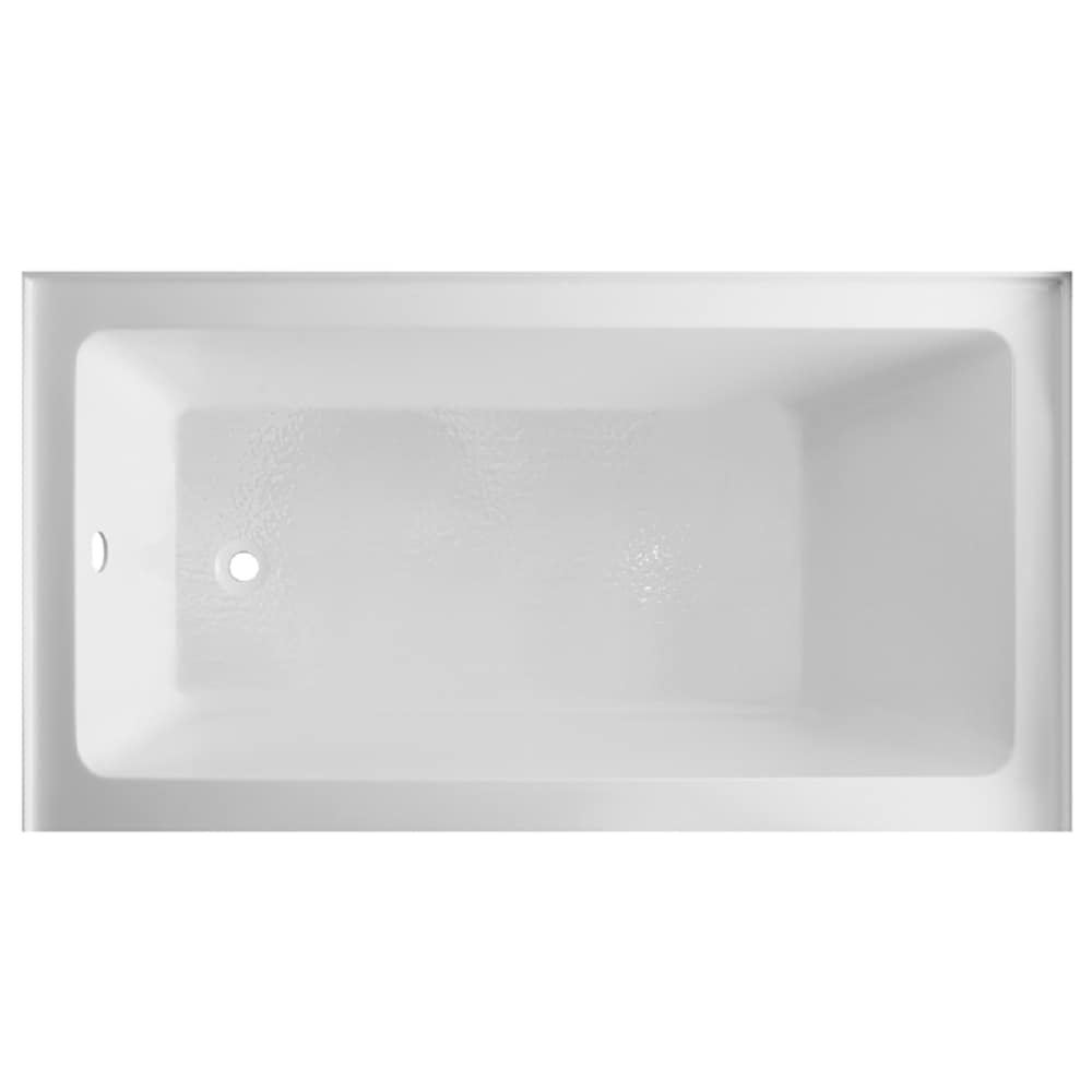 5-ft. Alcove Rectangular Soaker Bathtub with Left Hand Drain in White/Matte Black