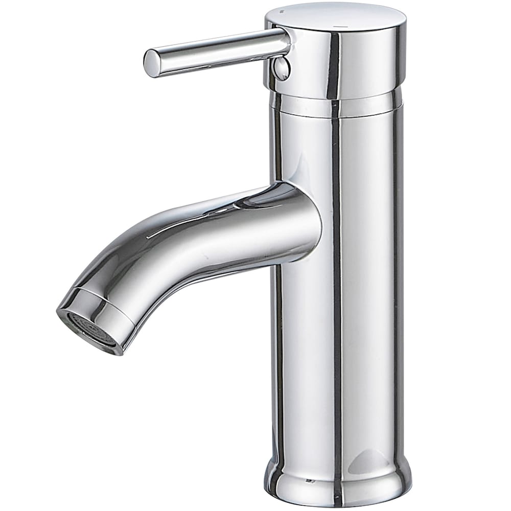 Robinet de salle de bain à poignée unique et trou unique avec bonde escamotable en chrome poli