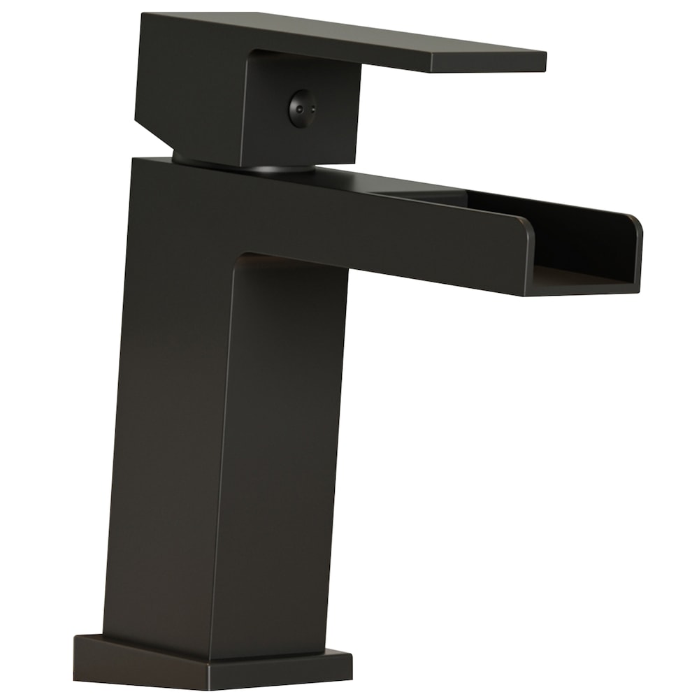 Robinet de salle de bain moderne à poignée unique en cascade, robinet anti-goutte pour lavabo RV en noir
