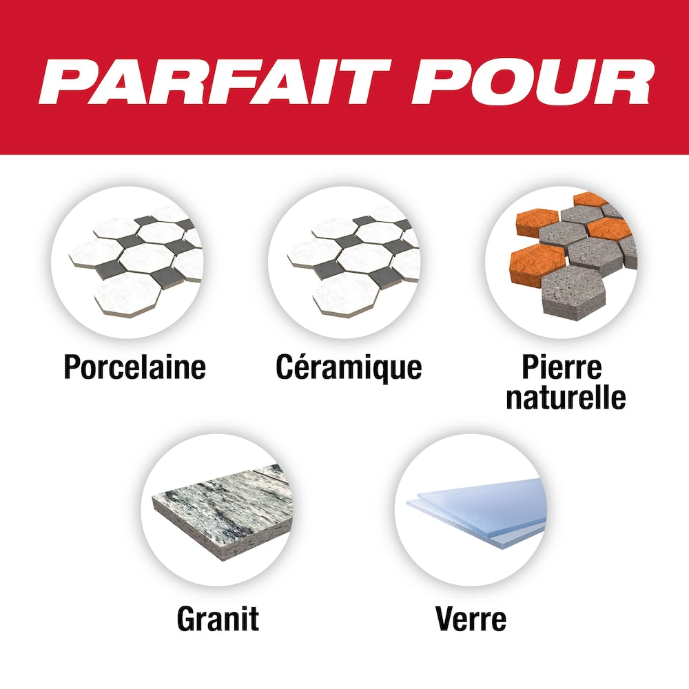 Ensemble de 5 forets à pointe en carbure pour carrelage et pierre dure