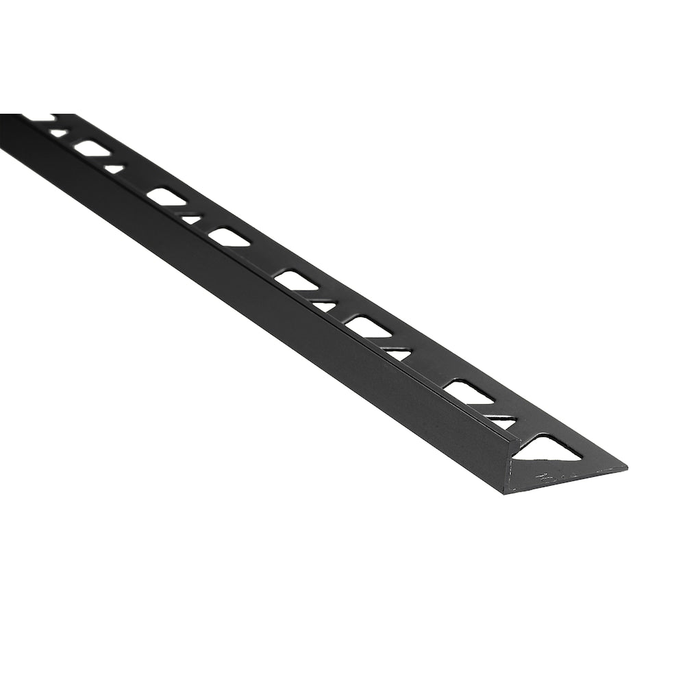 Aluminum Tile Edge - Satin Black - 3/8 in. (10 mm) x 12 ft. - 25pcs.