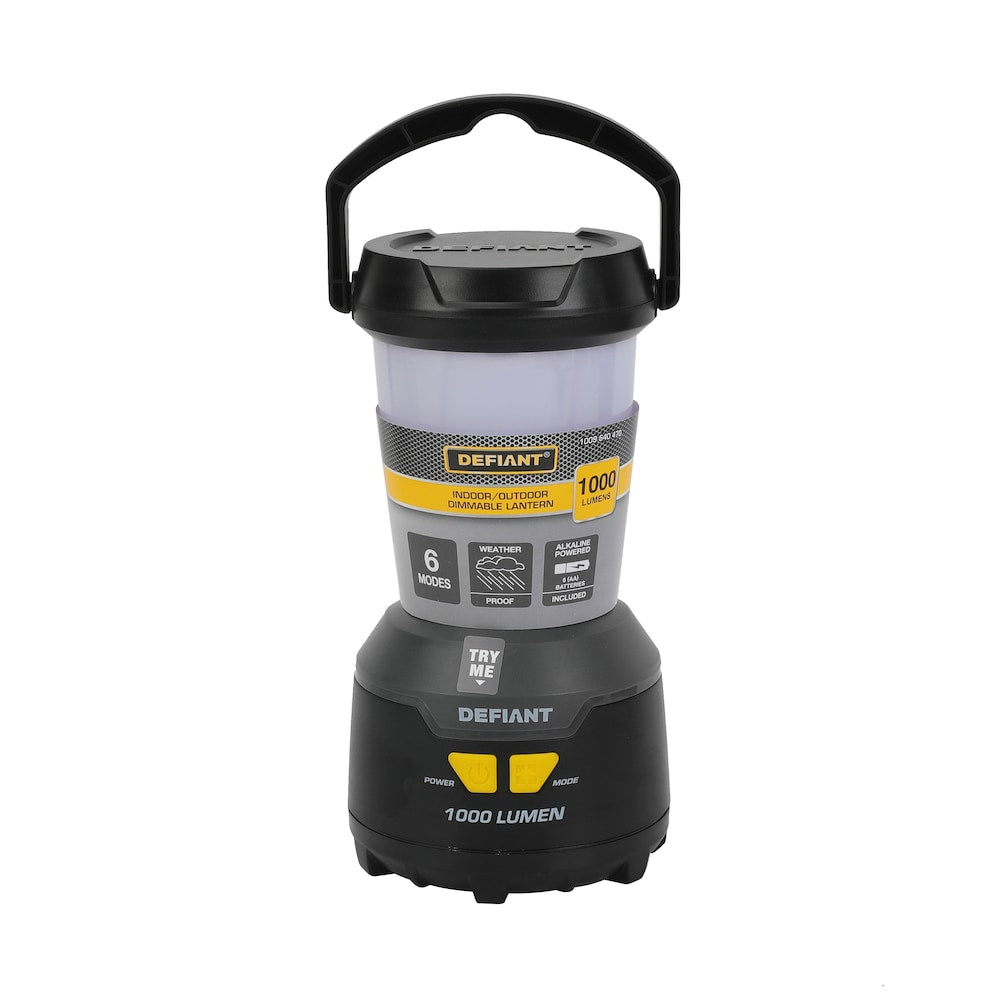 1000-Lumen Indoor/Outdoor Dimmable Floating Weatherproof 6 Modes Lantern with Built-In Hook (6 x AA batteries Included)