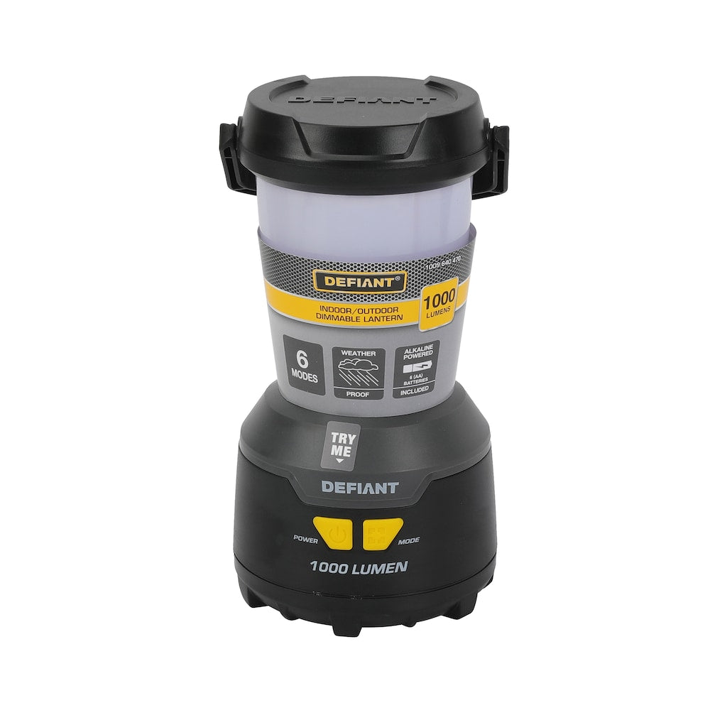 1000-Lumen Indoor/Outdoor Dimmable Floating Weatherproof 6 Modes Lantern with Built-In Hook (6 x AA batteries Included)