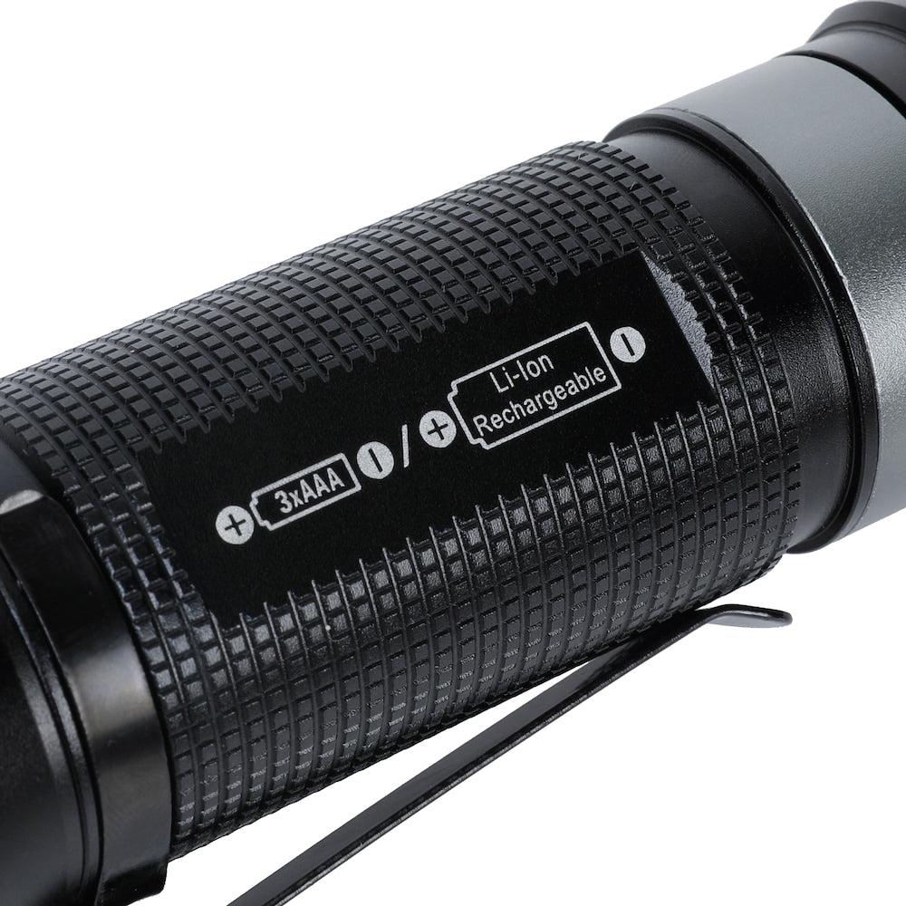 Lampe de poche rechargeable à double puissance de 1 000 lumens en aluminium avec 4 modes de mise au point
