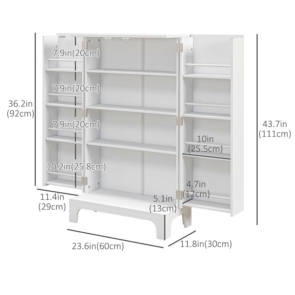Armoire de cuisine avec étagères à 4 niveaux et 8 étagères à épices