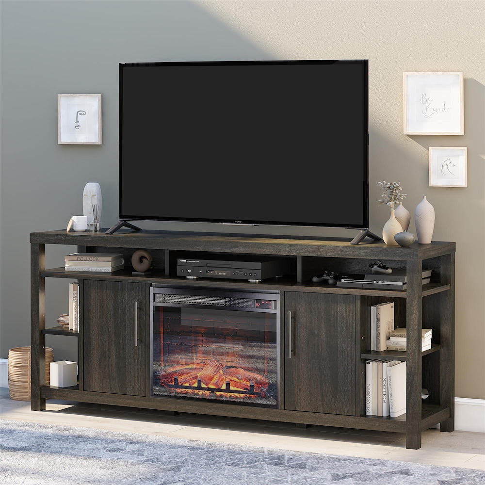 Garrick Electric Fireplace 75" TV Console, Espresso