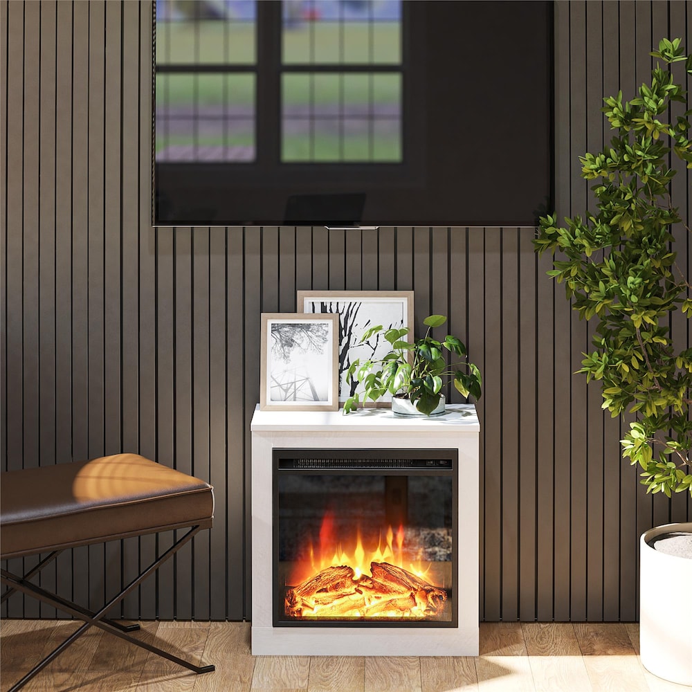 Ameriwood Home Fillmore Fireplace Mantel, Ivory Oak