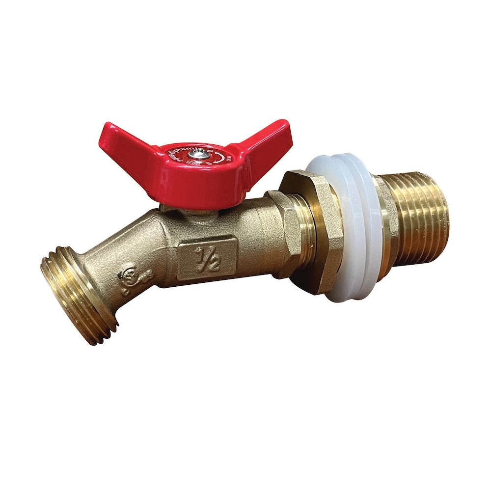 Rain Barrel Valve Kit With 1-inch x 1/2-inch Fitting, Locknut and Washers