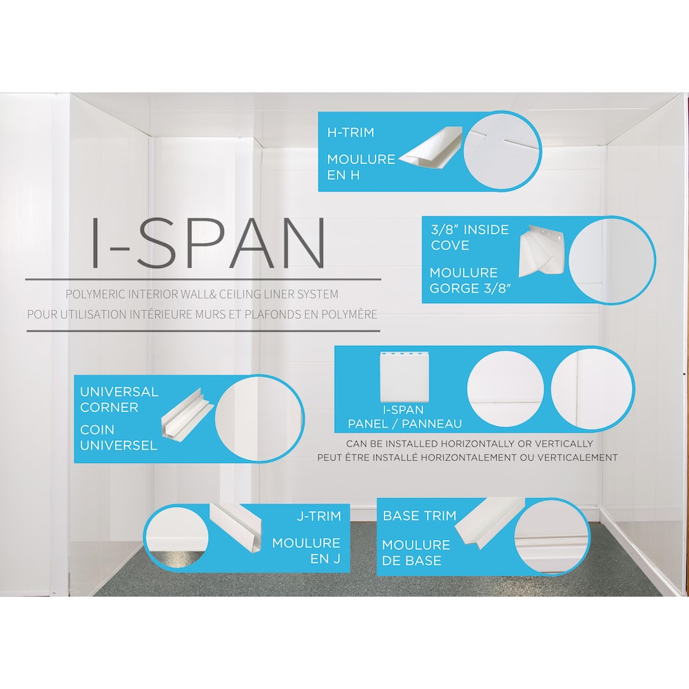 I-Span 10 ft. Interior PVC H-Channel Moulding