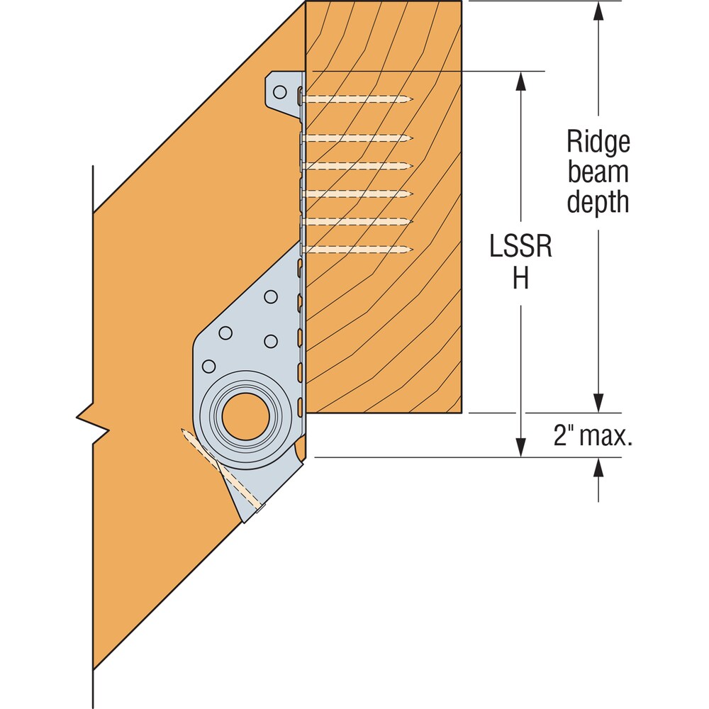 Étrier de chevron réglable sur le terrain léger LSSR pour bois d'ingénierie de 1 3/4 po