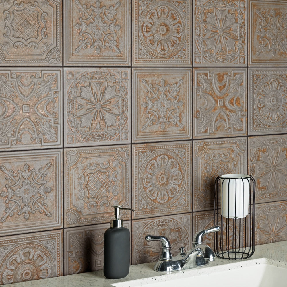Sample - Fitz Charcoal 2-3/8 in. x 9-5/8 in. Ceramic Wall Tile