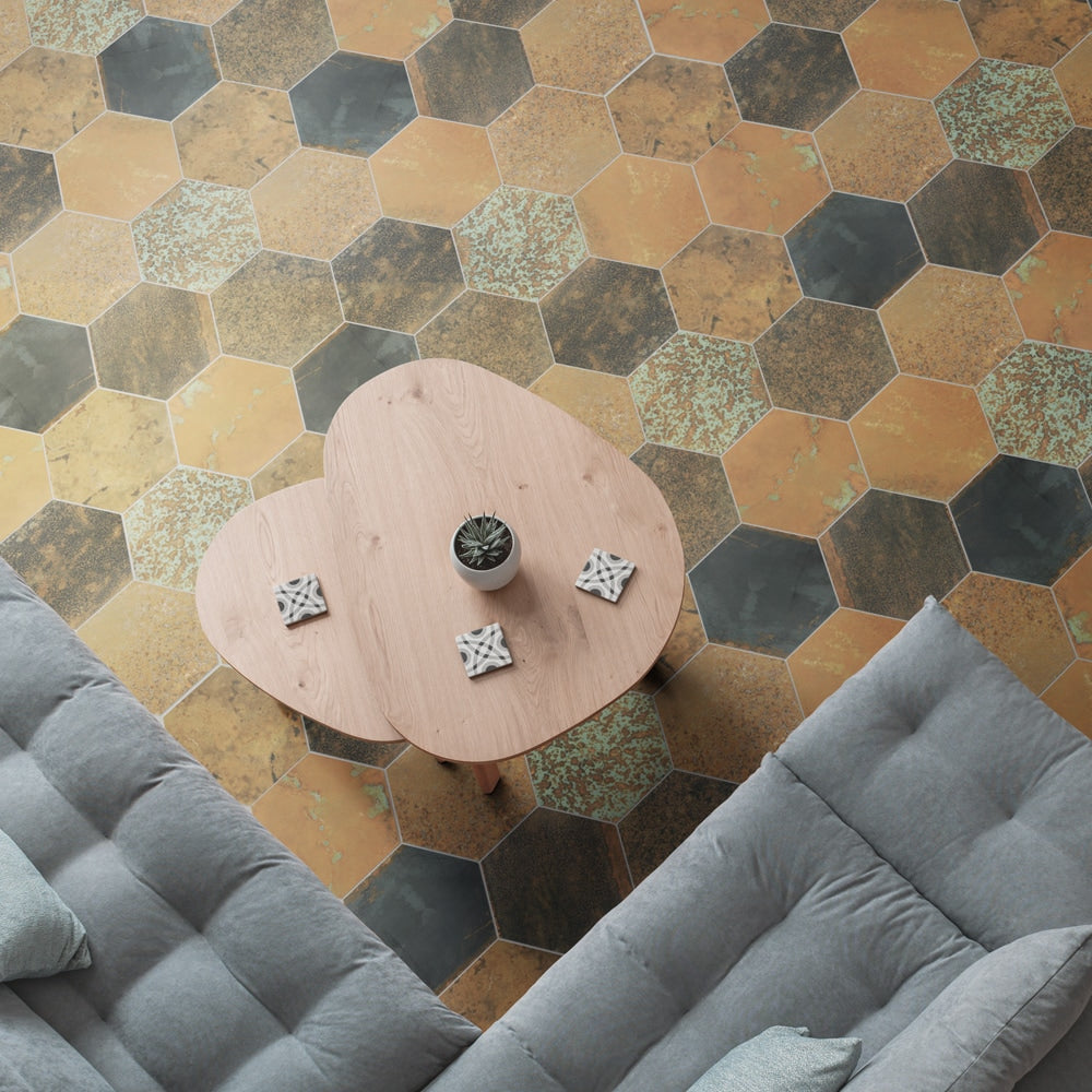 Sample - Maheno Hex Mix 8-5/8 in. x 9-7/8 in. Porcelain Floor and Wall