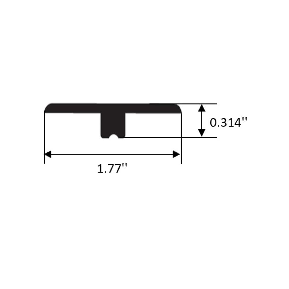 Moulure en T imperméable en chêne de 3/8 po d'épaisseur x 1 3/4 po de largeur x 94 po de longueur