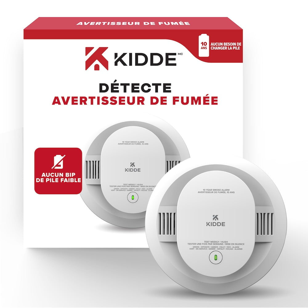 DÉTECTEUR DE FUMÉE À BATTERIE 10 ANS
