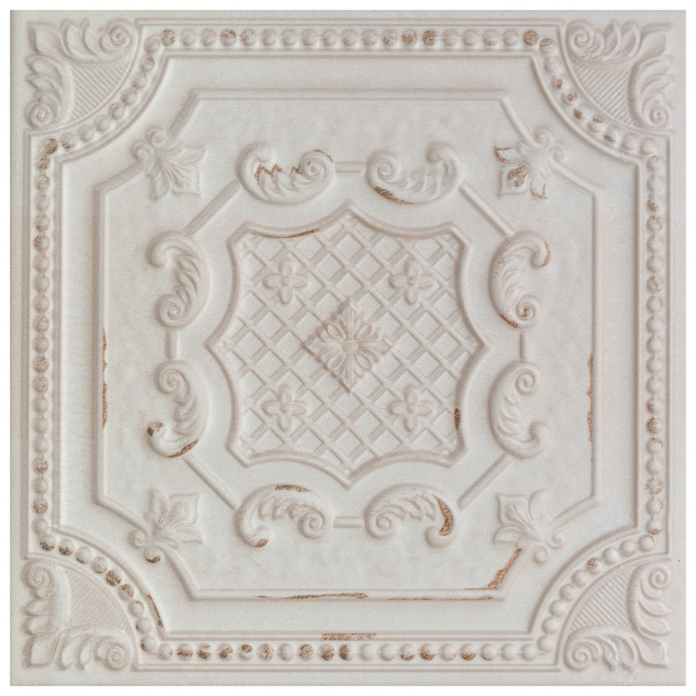 Carreaux muraux en céramique Fitz White de 8 po x 8 po (9,9 pi2/boîte)