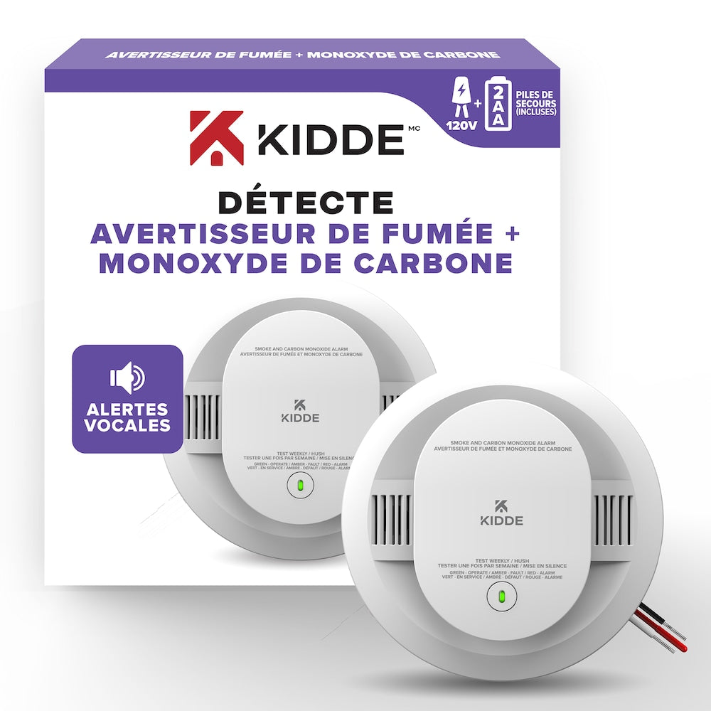 ALARME DE FUMÉE ET DE CO À CÂBLE VOIX BBU