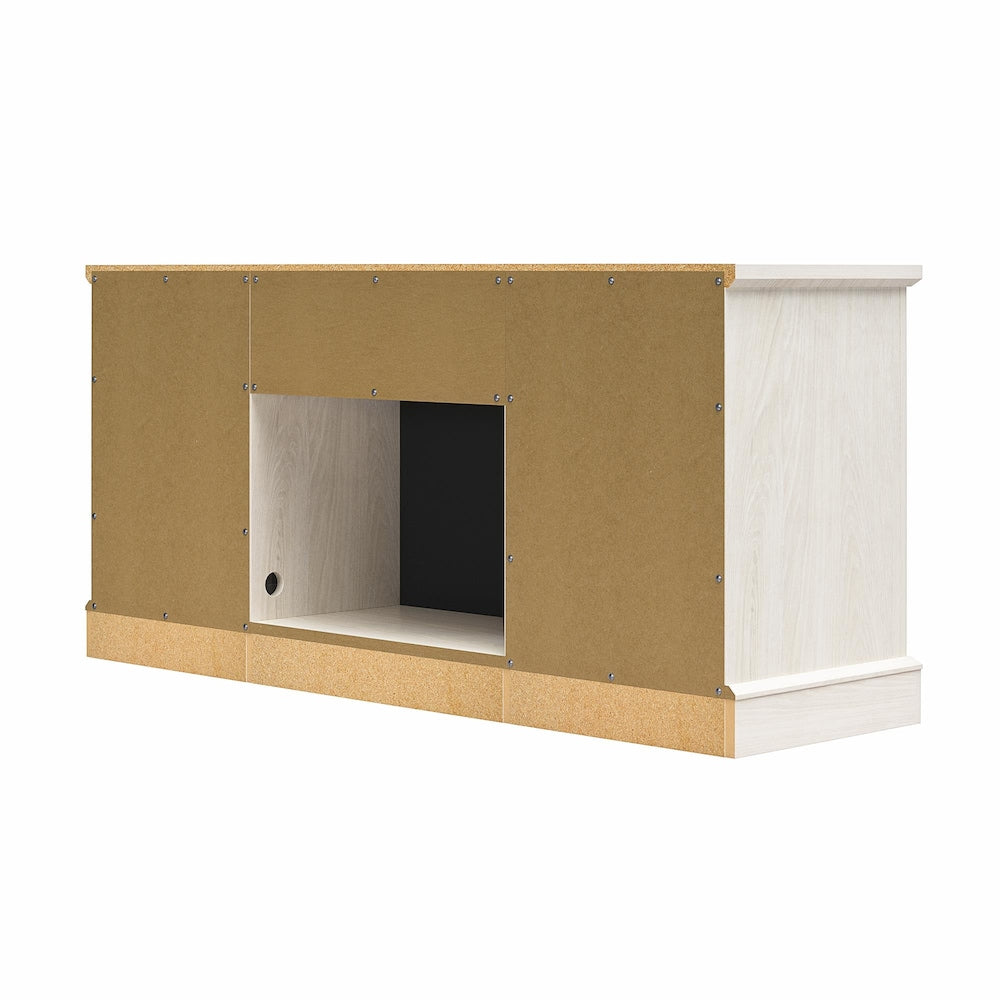 Ameriwood Home Gablewood Electric Fireplace & TV Console for TVs up to 65", White Oak