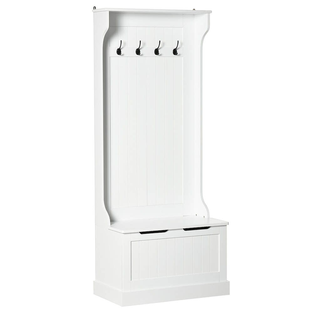 Meuble d'entrée avec portemanteau et banc de rangement