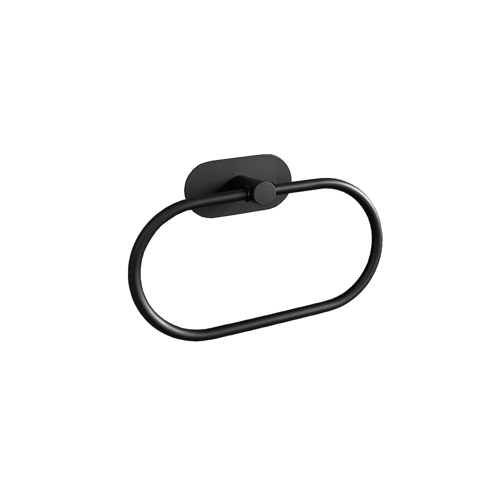 Ensemble d'accessoires de bain auto-adhésifs SUNCREST 4 pièces en noir mat
