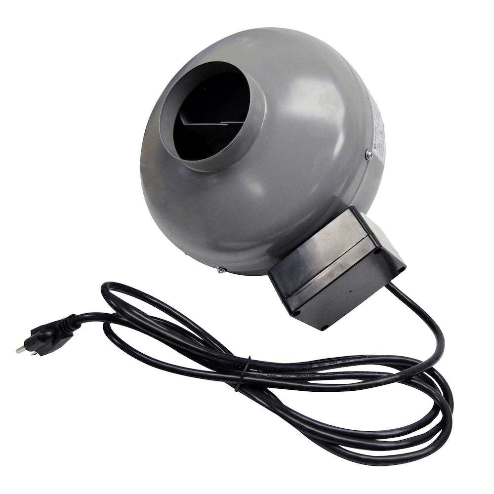 4" Grey Round Inline Duct Fan for Radon Removal 150CFM