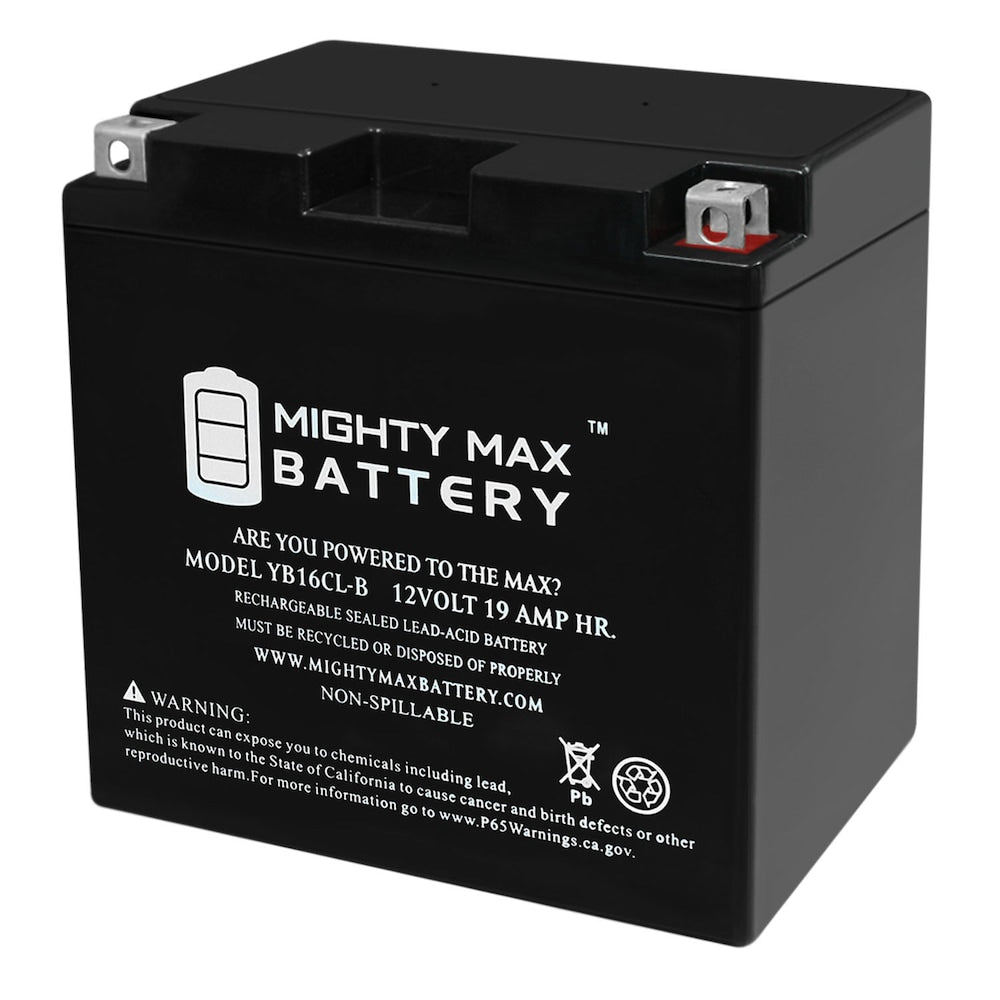YB16CL-B - Batterie de moto rechargeable SLA AGM sans entretien 12 volts 19 AH, 250 CCA