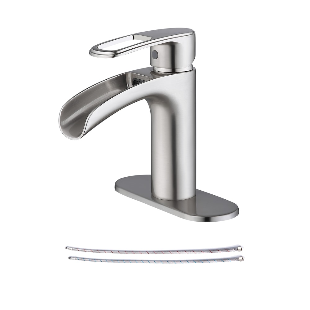 E2 1-Handle Single Hole Bathroom Faucet in Brushed Nickel