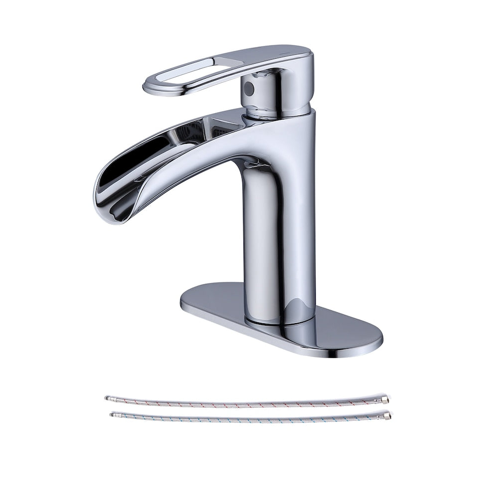 Robinet de salle de bain monotrou à 1 poignée E2 en chrome