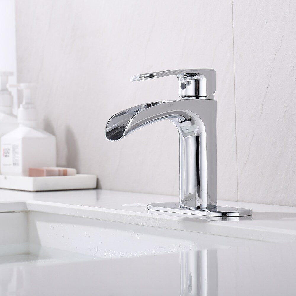 Robinet de salle de bain monotrou à 1 poignée E2 en chrome