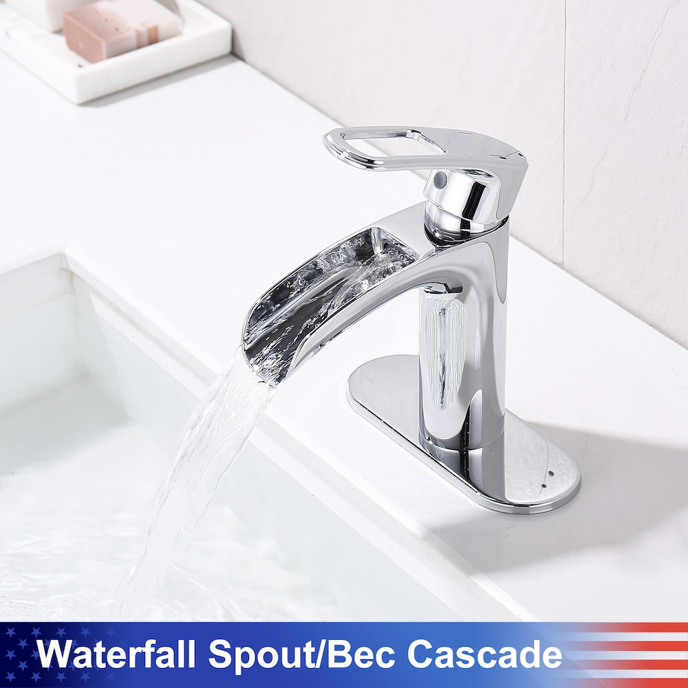 Robinet de salle de bain monotrou à 1 poignée E2 en chrome