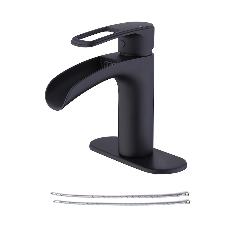Robinet de salle de bain monotrou à 1 poignée E2 en noir mat