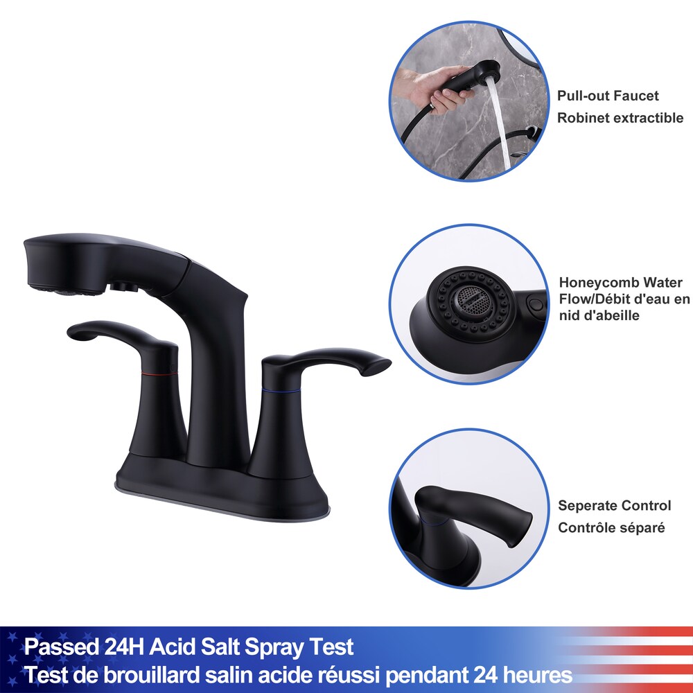 I2 2-Handle Centerset Bathroom Faucet in Matte Black