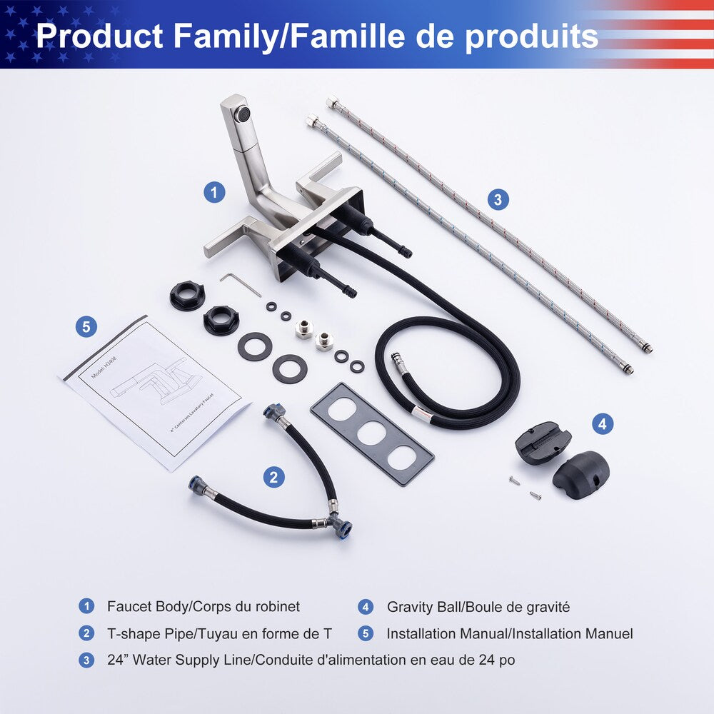 J2 2-Handle Centerset Faucet Bathroom Faucet in Brushed Nickel