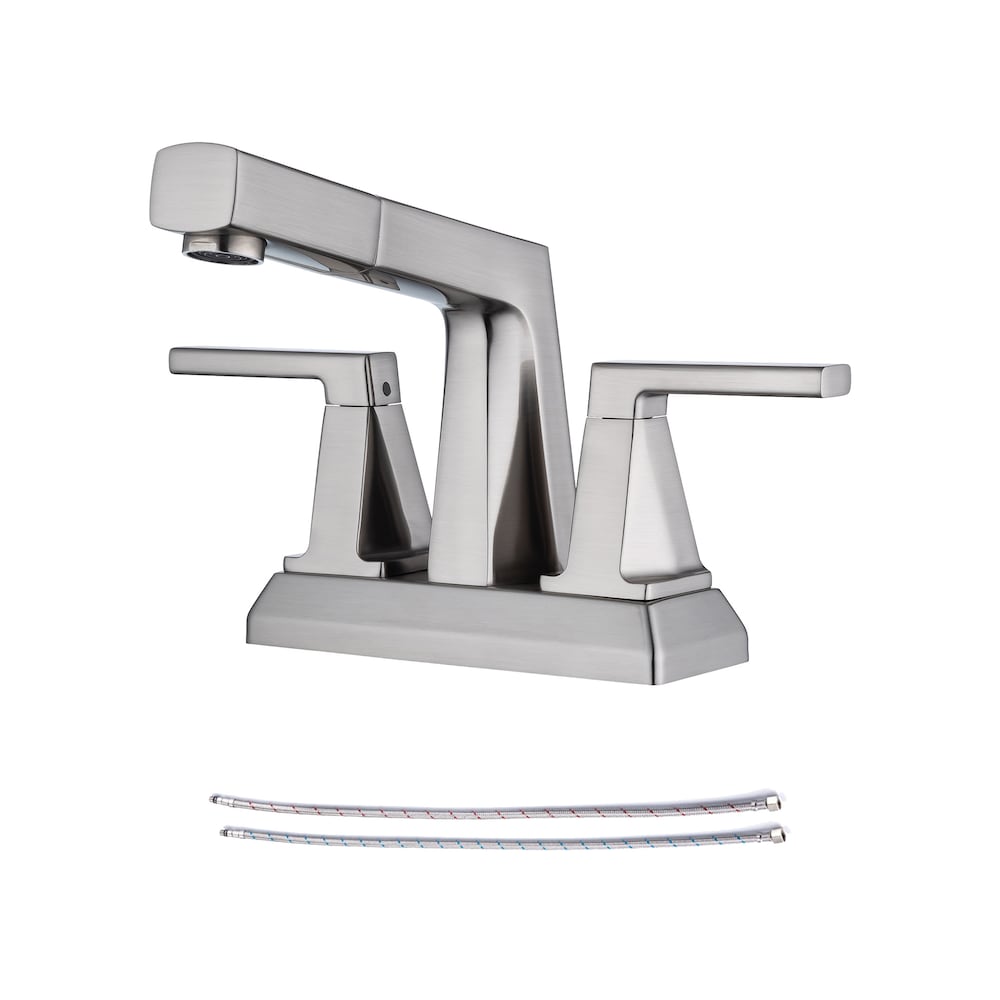 J2 2-Handle Centerset Faucet Bathroom Faucet in Brushed Nickel
