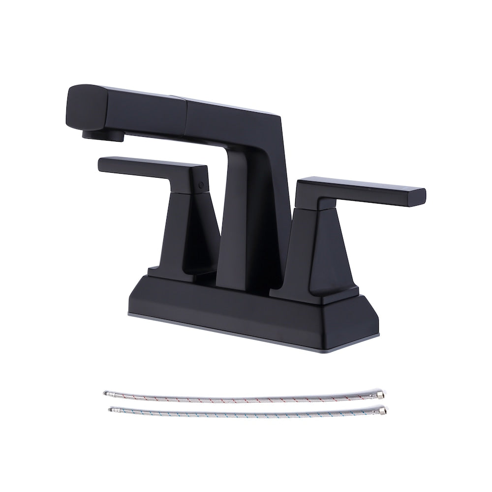 Robinet de salle de bain central à 2 poignées J2 en noir mat