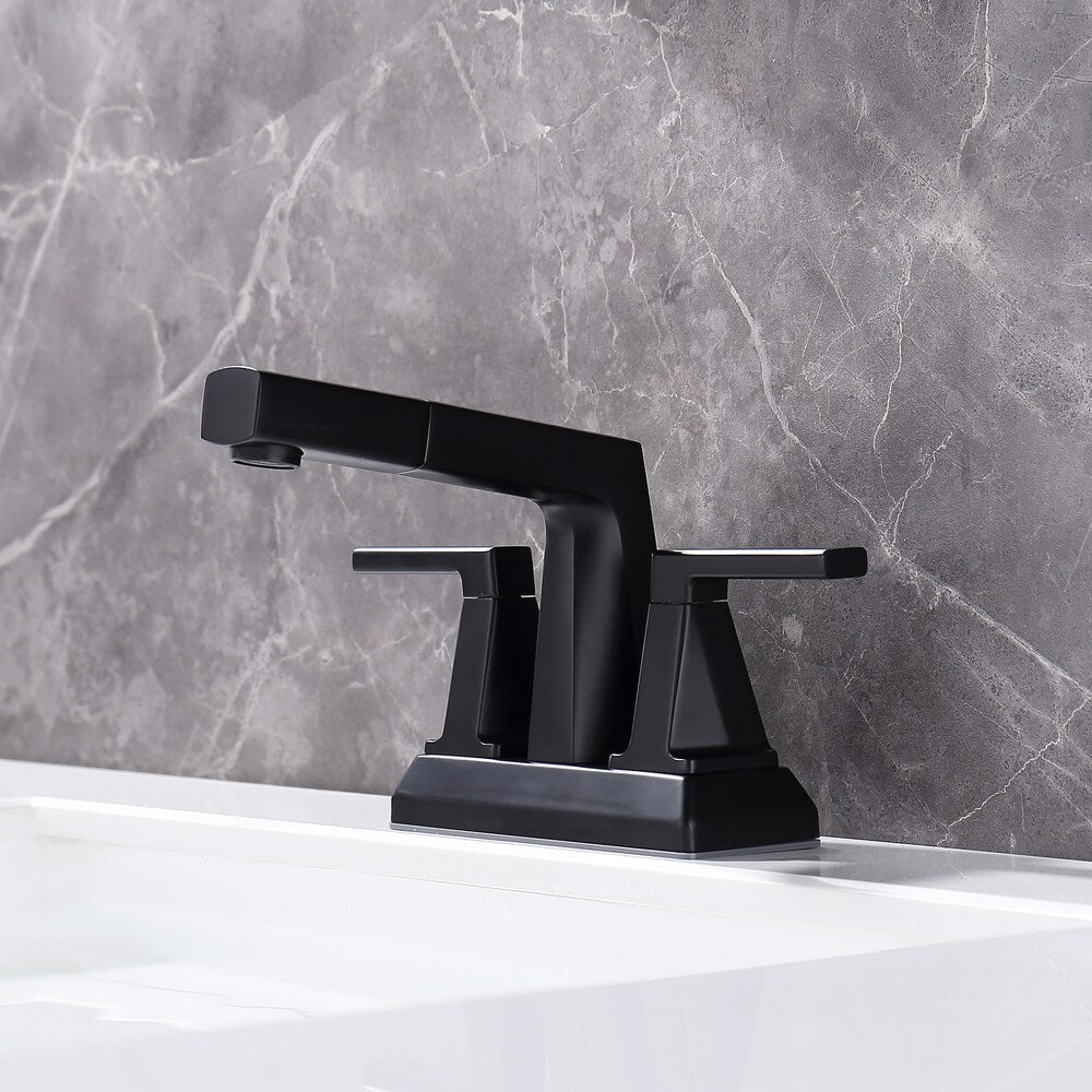 Robinet de salle de bain central à 2 poignées J2 en noir mat