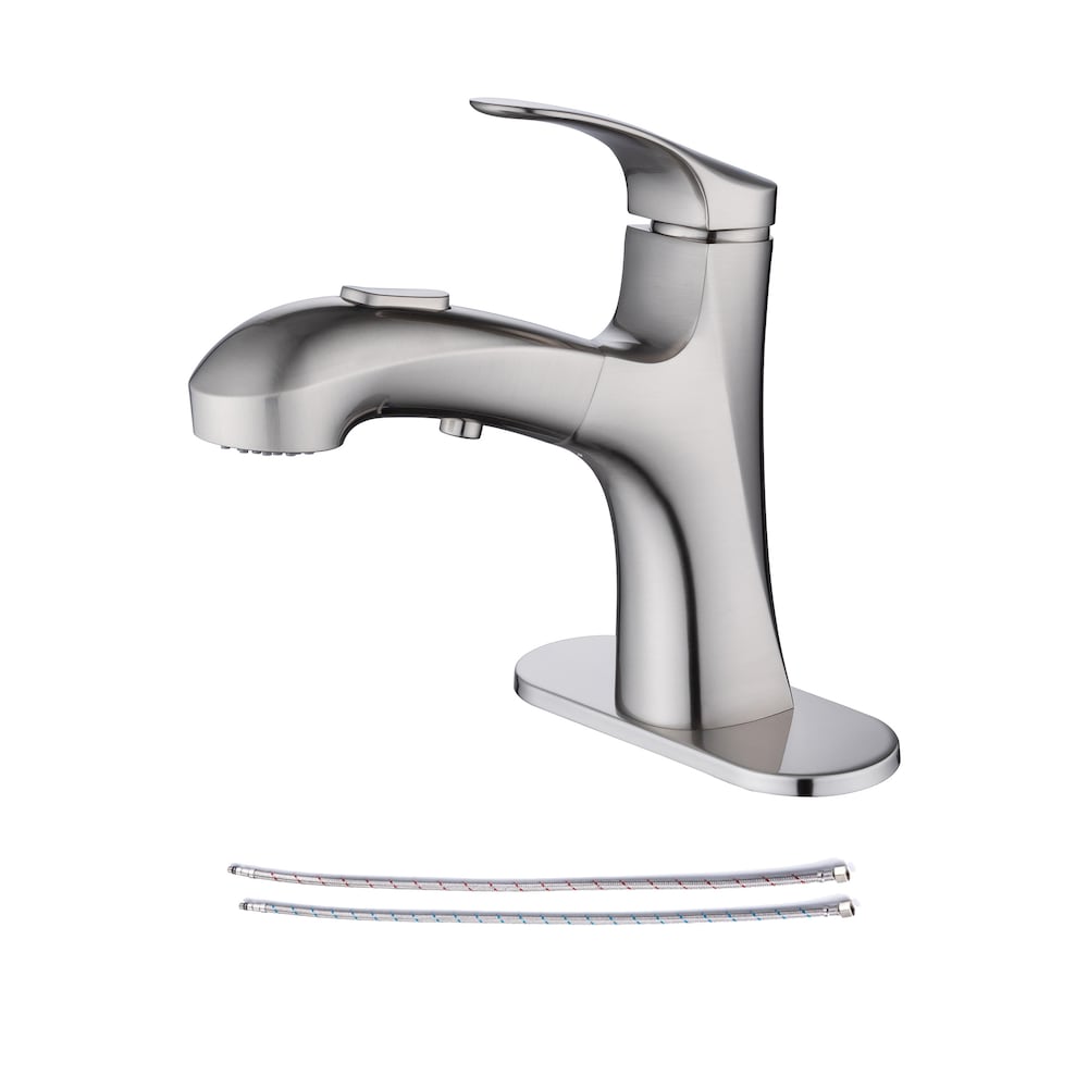 Robinet de salle de bain à 1 poignée pour lavabo C1 en nickel brossé