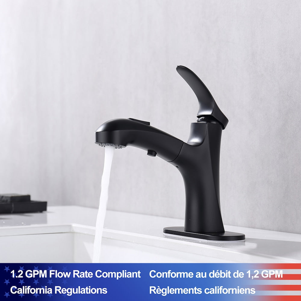 Robinet de salle de bain à 1 poignée pour lavabo C1 en noir mat
