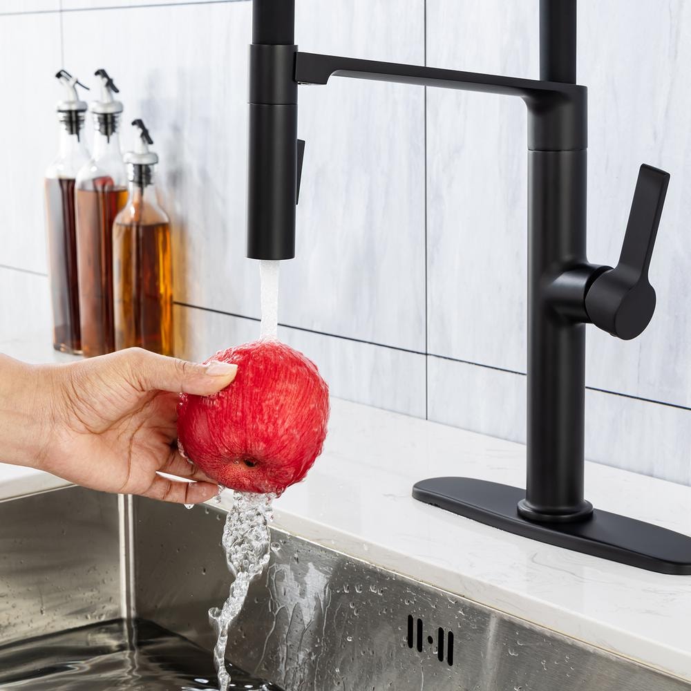 Robinet de cuisine à 1 poignée et à tirette magnétique C3 en noir mat