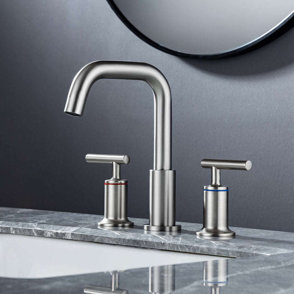 A9 2-Handle Widespread Faucet 2-handle Bathroom Faucet in Brushed Nickel