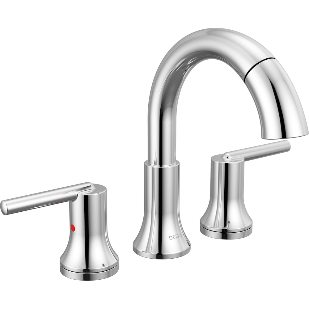 Robinet de salle de bain à deux poignées et à bec rétractable de 8 po Trinsic en chrome