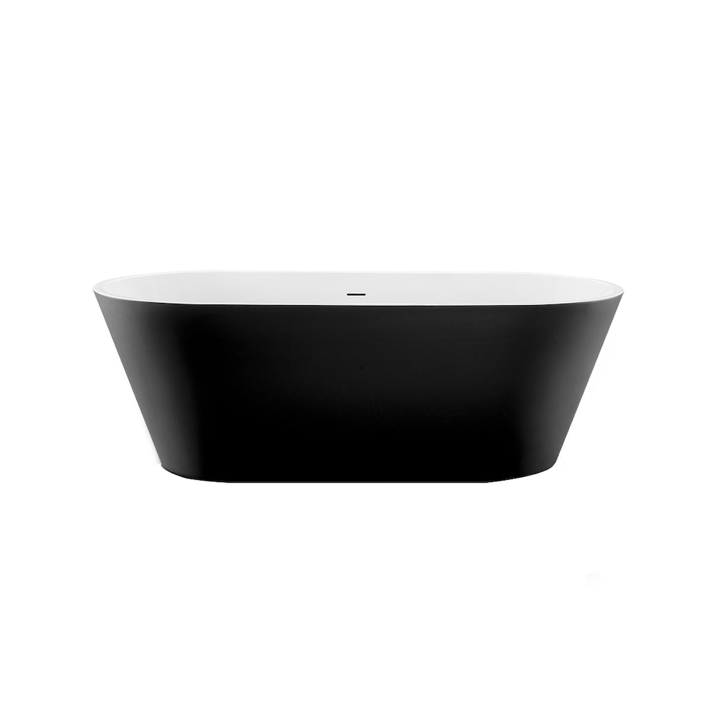 Aldine 5-ft. Acrylic Free-Standing Center Oval Bathtub in Matt Black