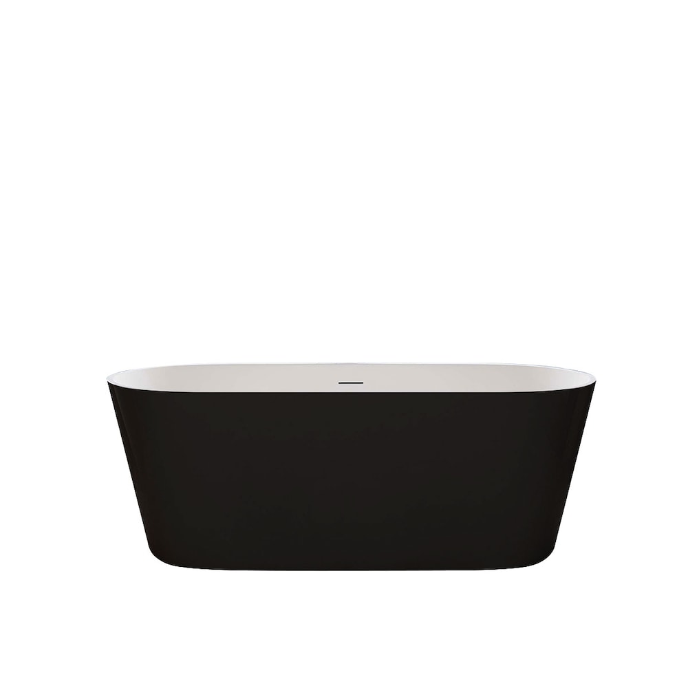 Aldine 5.6-ft. Acrylic Free-standing Center Oval Bathtub in Matt black