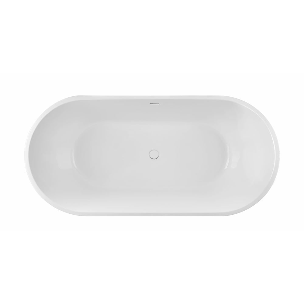 Baignoire autoportante ovale centrale en acrylique Aldine de 5,6 pi en noir mat