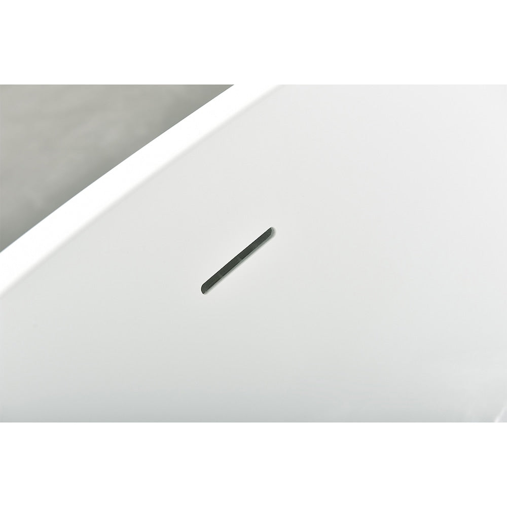 Aldine 5.6-ft. Acrylic Free-standing Center Oval Bathtub in Matt black