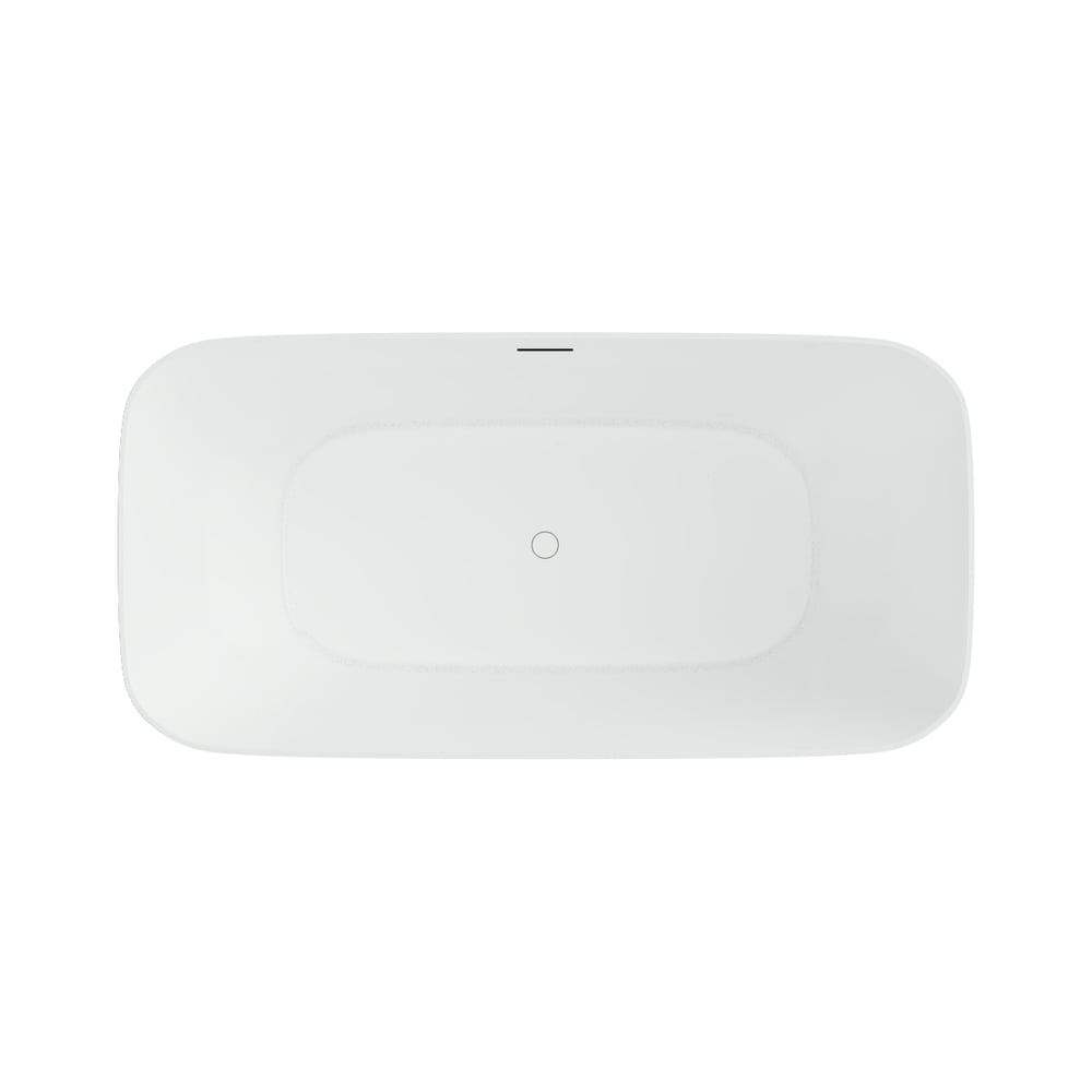 Baignoire autoportante rectangulaire centrale en acrylique Mina de 5 pieds en blanc