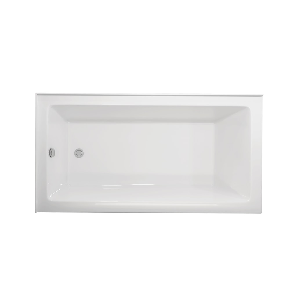Baignoire autoportante rectangulaire en acrylique Sunna de 5 pieds, côté gauche, en blanc