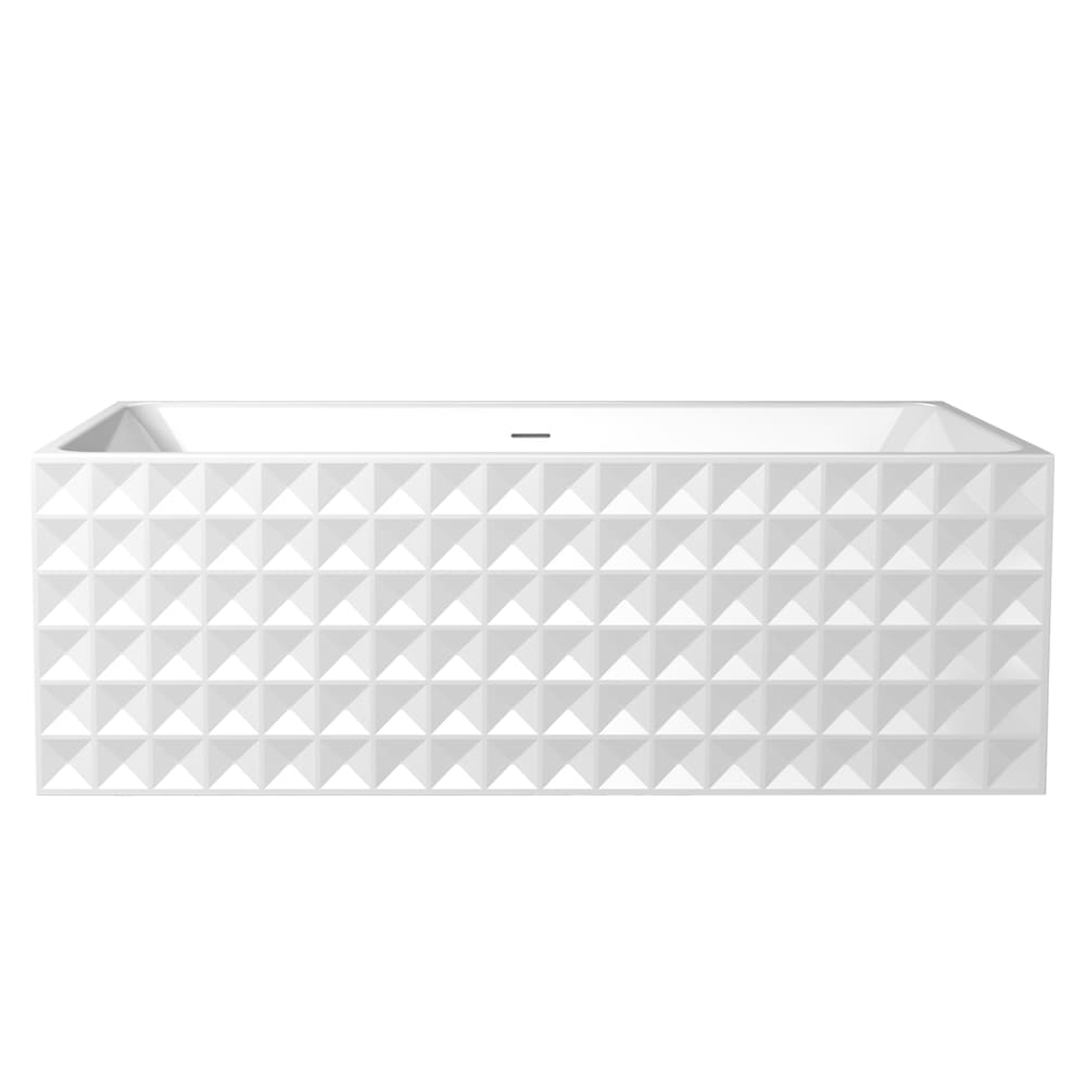 Cube 5.6 ft. One Piece Freestanding Centre Drain Rectangular Bathtub in White