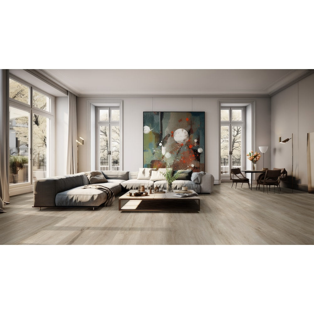 Revêtement de sol en vinyle de luxe High Trak Pro Plus Cotton Oak 9 po x 48 po (20,95 pi2/caisse)