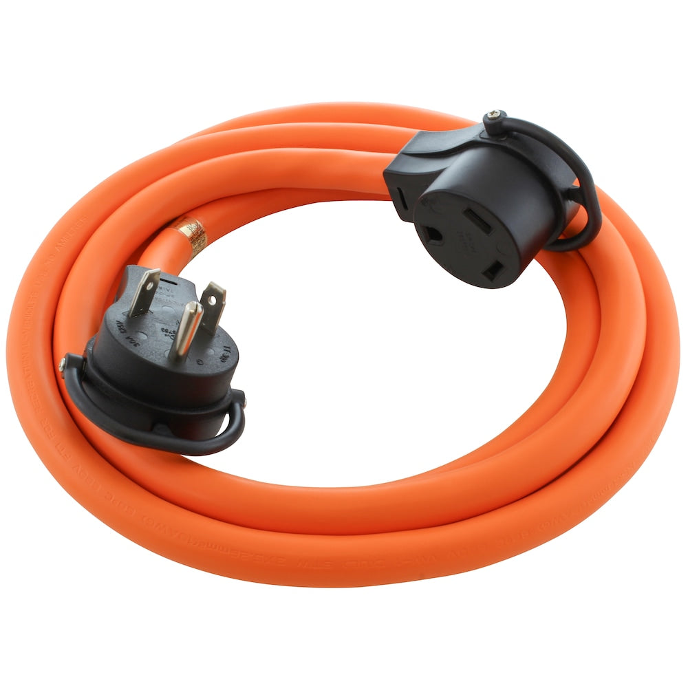 25ft 30A 125V NEMA TT-30 RV Extension Cord With Handle